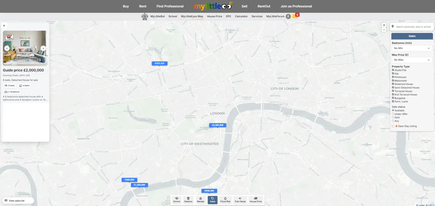 For sale map preview